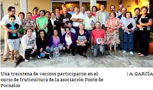 Los participantes en el curso de fruticultura